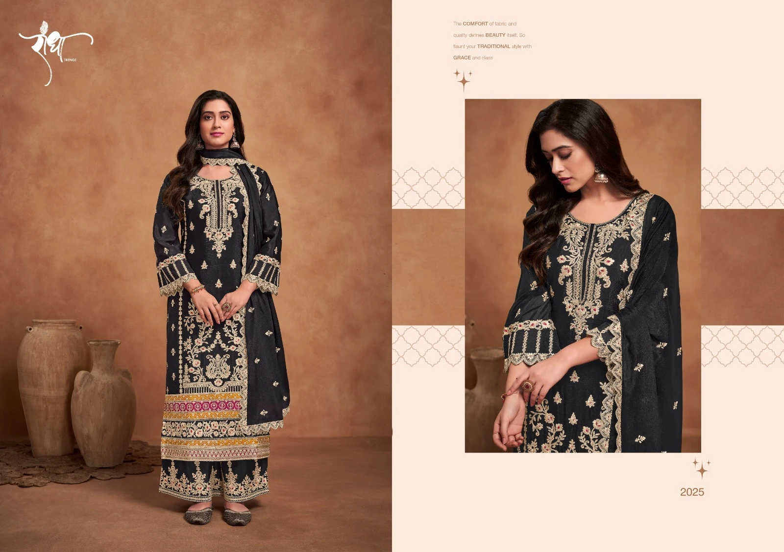 Radha Trendz Rashmi Heavy Chinon Wholesale Designer Salwar Suit Catalog — Wholesale Salwar Suits, MPA wholesale from Surat - Gallery Image 4